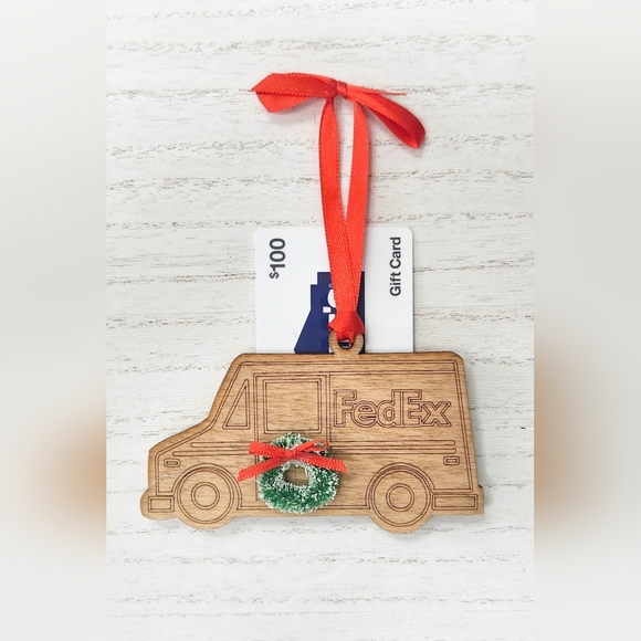 FEDEX DELIVERY PERSON GIFT IDEA!!! Laser Cut & Engraved Gift Card Ornament - Picture 3 of 8